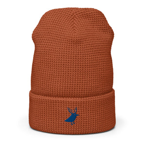 Women's waffle beanie for snowboarding and outdoor rust