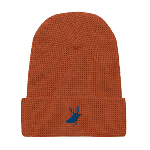 Women's waffle beanie for snowboarding and outdoor rust